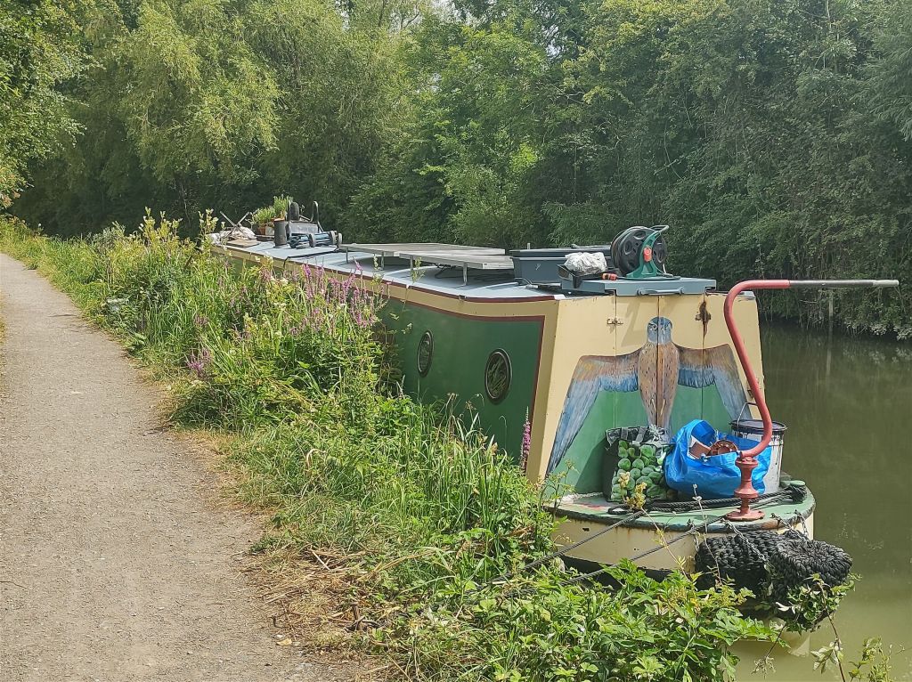 A colourful canal narrowboat